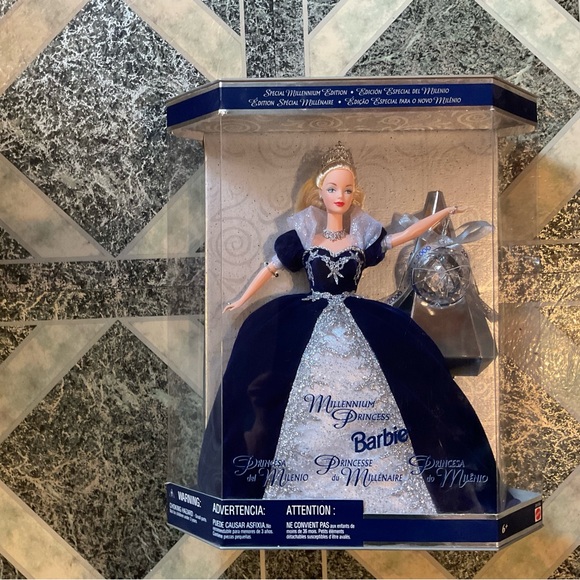 2000 Special edition Barbie Millennium Princess in Elegant Blue and Silver - Picture 1 of 2